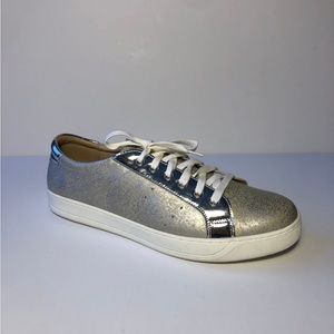 Womens Johnston & Murphy Emerson Lace-up White Crackle Leather Sneakers 10 New